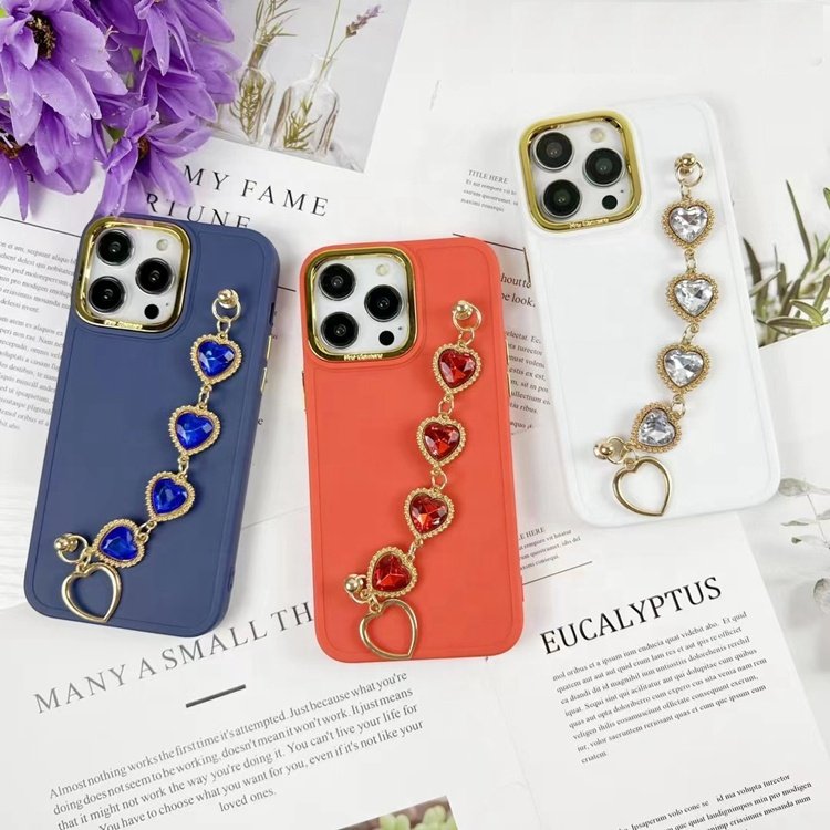 luxury high end for samsung a02 a02s a03 a04 a04e a05 a05s love heart diamond bracelet wrist strap hand chain mobile phone case