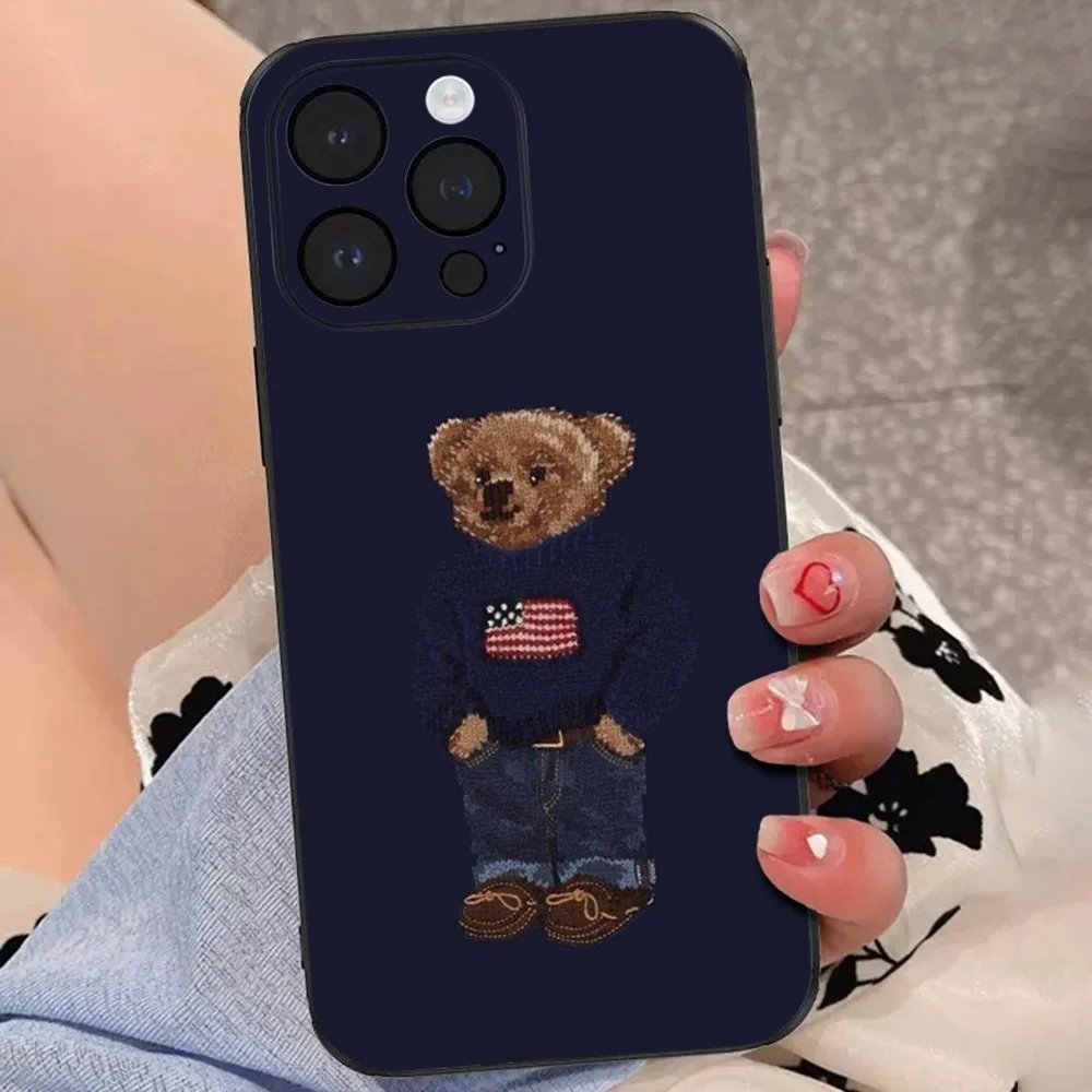 Baron F-Filou Bear Phone Case For IPhone 15,14,13,12,11 Plus,Pro,Max,XR,XS,X,7,8 Plus,SE,Mini Soft Black Cover