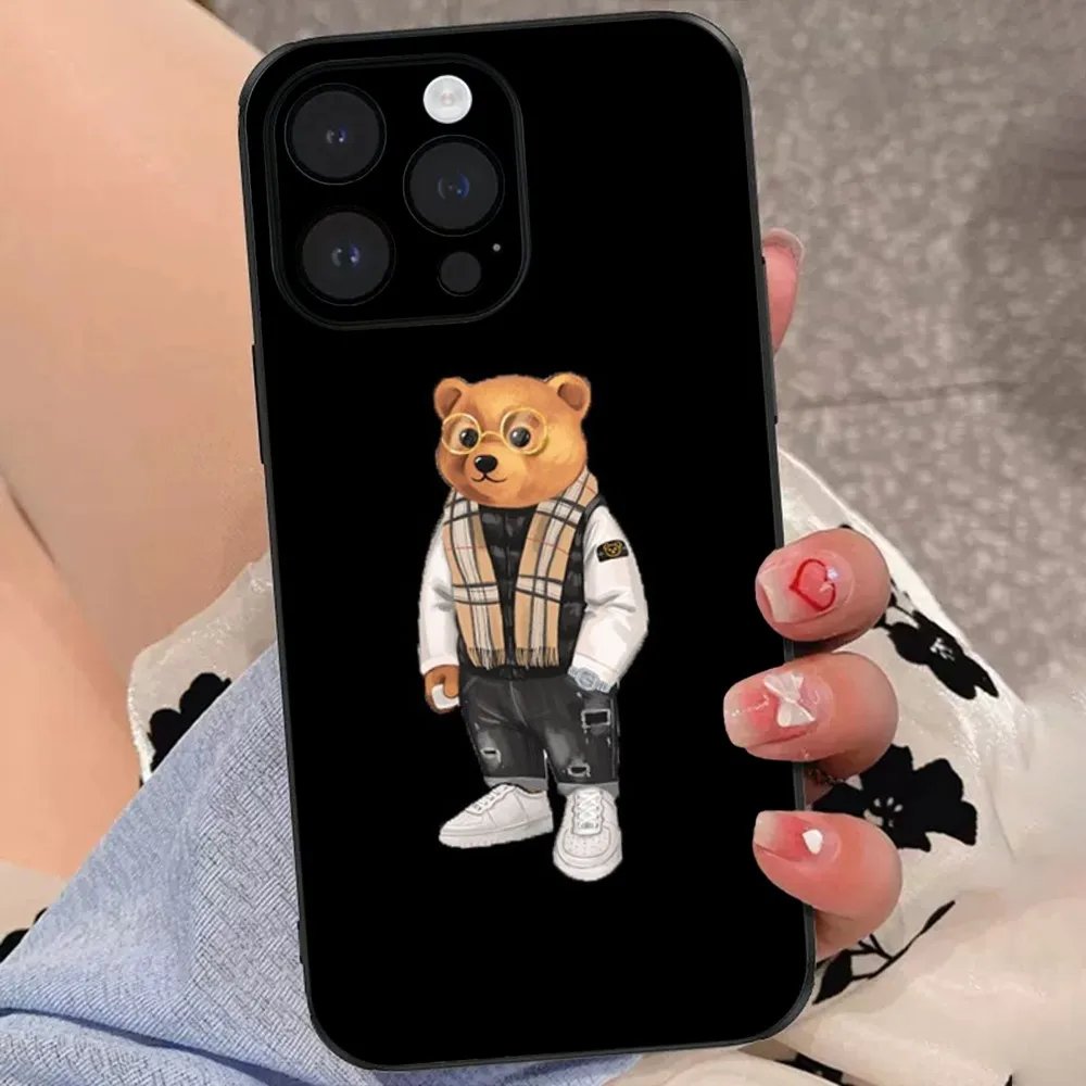 Baron F-Filou Bear Phone Case For IPhone 15,14,13,12,11 Plus,Pro,Max,XR,XS,X,7,8 Plus,SE,Mini Soft Black Cover