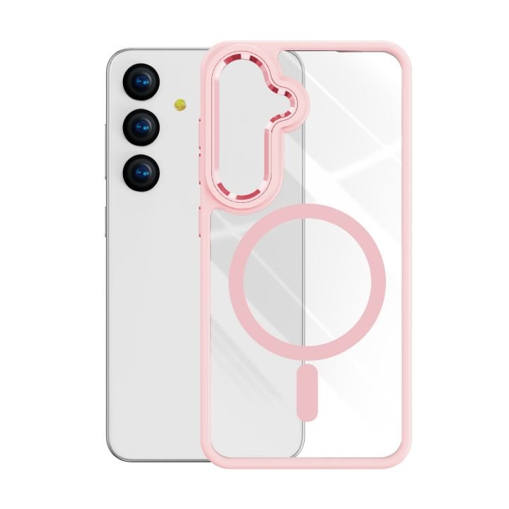 High Quality Metal Lens Design Transparent Magnetic Charging Mobile Phone Case For Samsung Galaxy S24 ultra S23 plus Back Cover