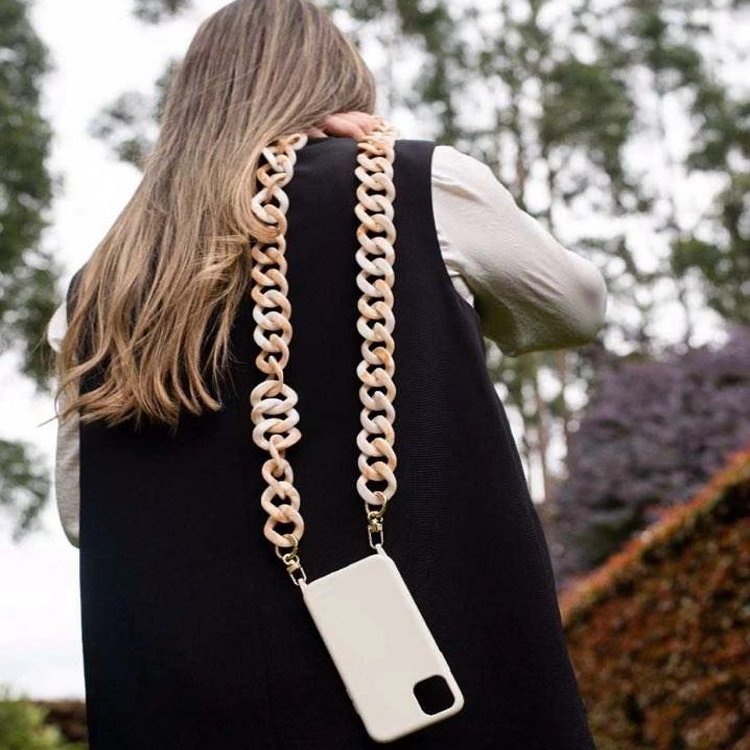 Detachable Necklace Perfect Fit Soft Silicone Crossbody Phone Case With Matching Flat Cord Lanyard For iPhone For Samsung