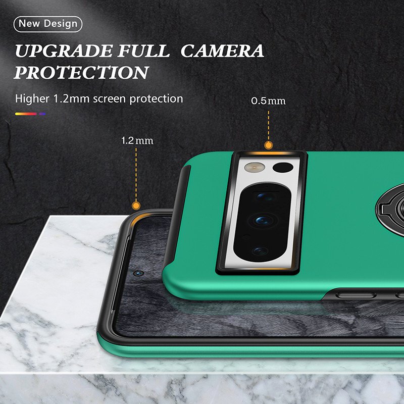 360 Rotated Magnetic Metal Ring Stand Shockproof PC TPU Protective Cover For Google Pixel 8 7 6 Pro Mobile Phone Case