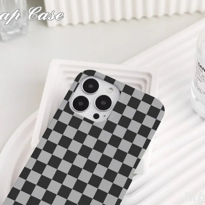 Black Mosaic Individual Phone Case For IPHONE 15PRO MAX 14 13 12 11 PRO Plus 15pro Acrylic TPU Two in one Mobile Phone Cases