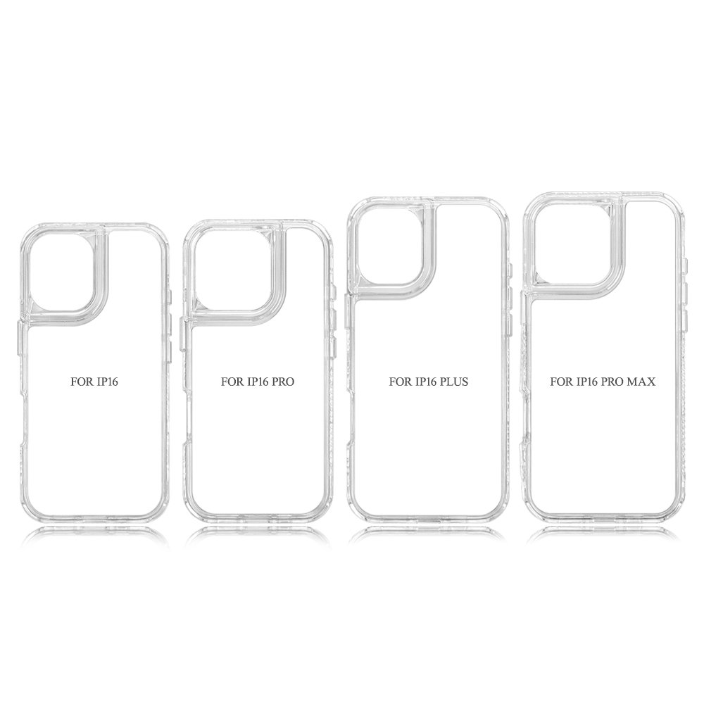 Transparent 2D 3in1 Sublimation Mobile Phone Cases & Bags For iPhone 16 Blank Cell Phone Cover For iPhone 16 Plus / IP16 Pro max