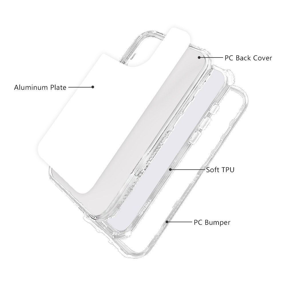 Transparent 2D 3in1 Sublimation Mobile Phone Cases & Bags For iPhone 16 Blank Cell Phone Cover For iPhone 16 Plus / IP16 Pro max