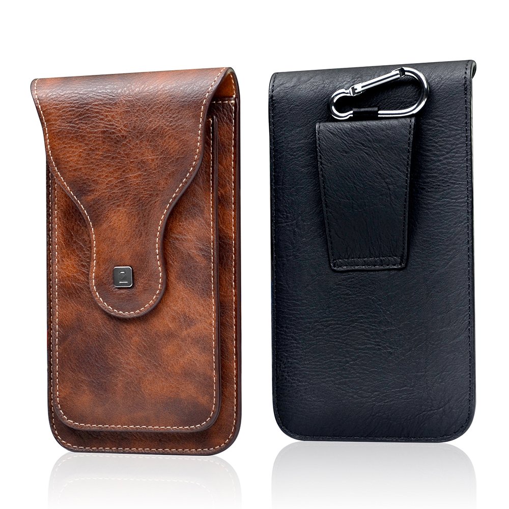 Men Pu Leather Belt Mobile Phone Waist Bag for Phone Case Portable Double Phone Sports Sports Accessories in Stock Pouch Sports