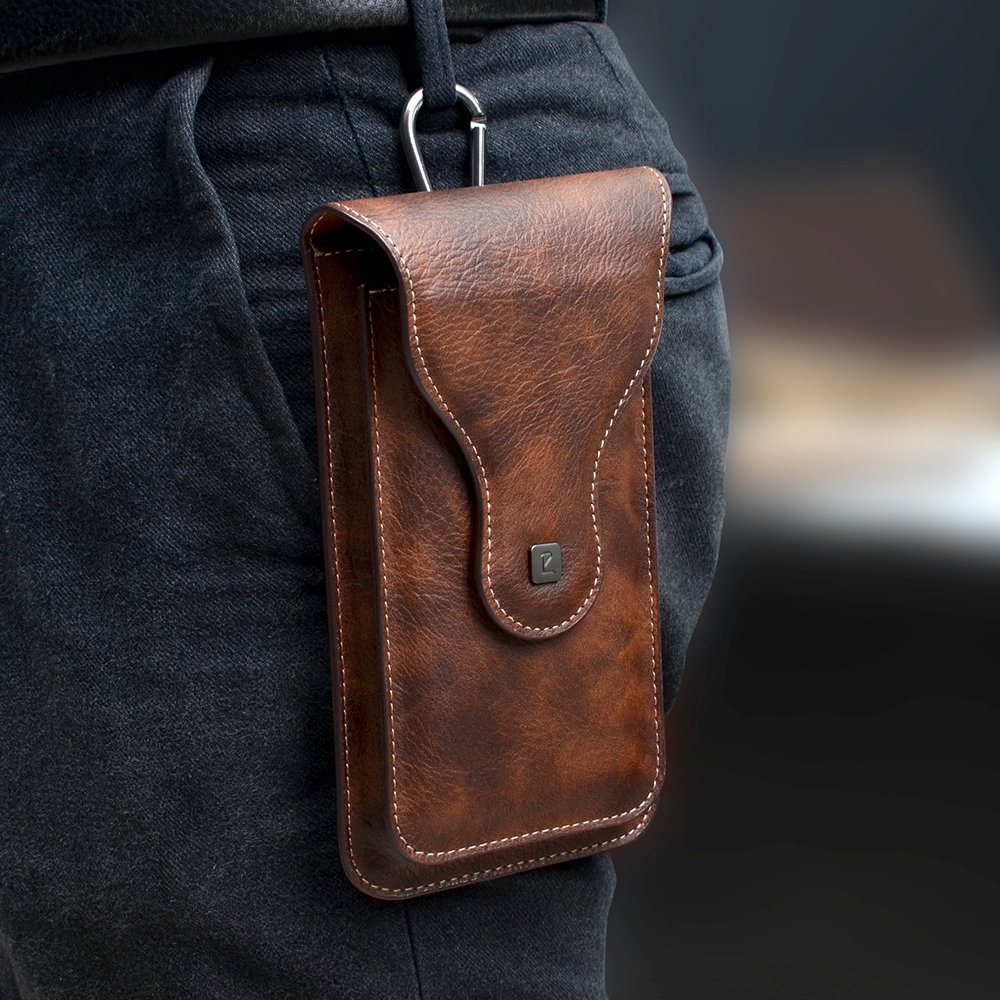 Men Pu Leather Belt Mobile Phone Waist Bag for Phone Case Portable Double Phone Sports Sports Accessories in Stock Pouch Sports
