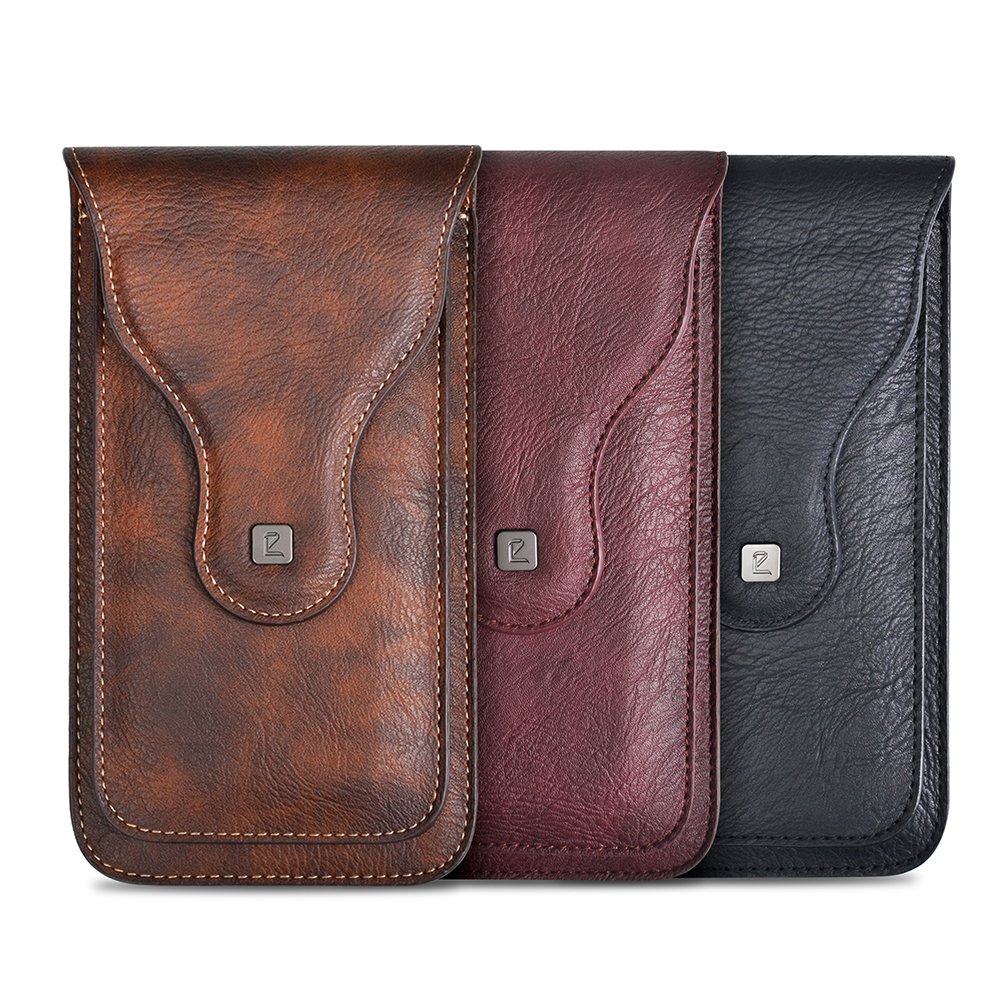 Men Pu Leather Belt Mobile Phone Waist Bag for Phone Case Portable Double Phone Sports Sports Accessories in Stock Pouch Sports