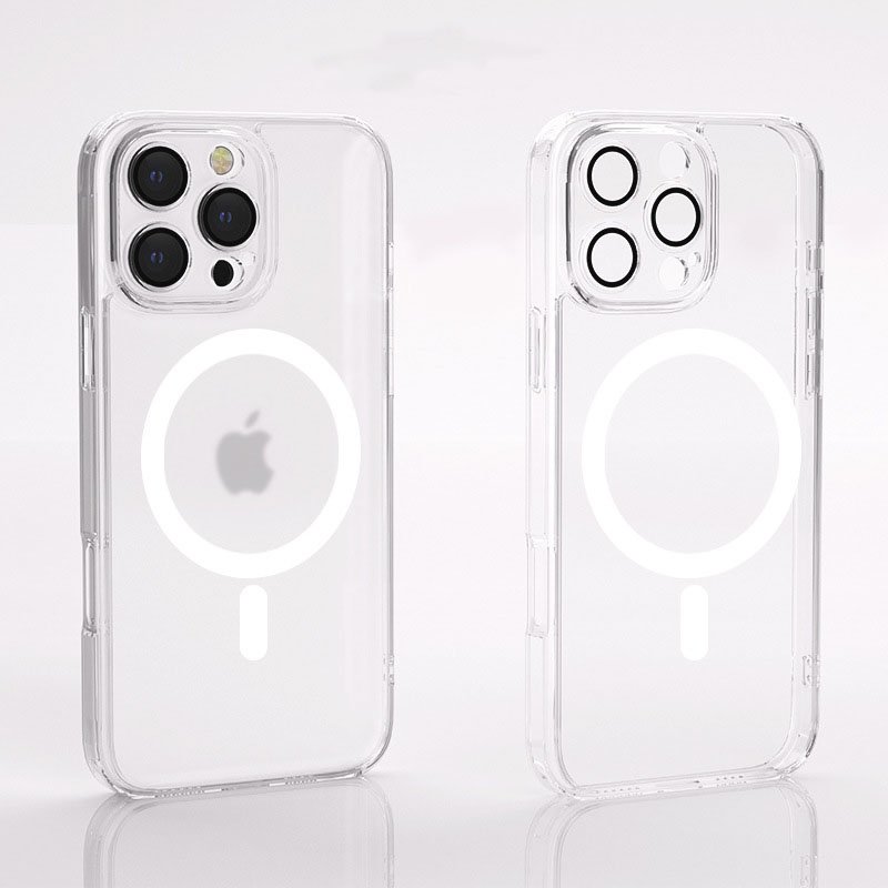 Fashion magnetic phone case For 16promax 14pro PC leather electroplating anti-fall mobile phone case 11 12 13 14 15plus15pro max