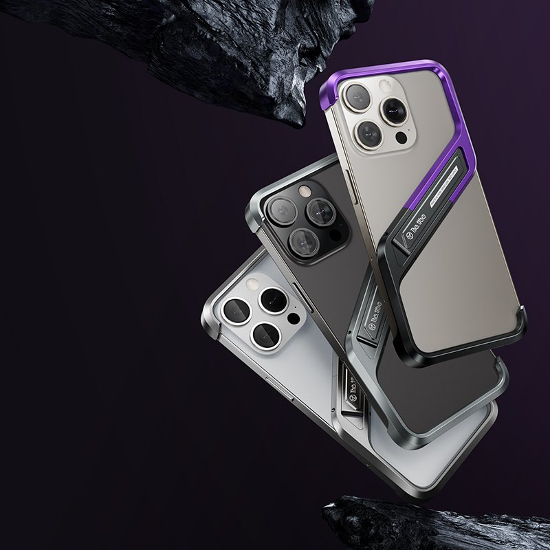 Luxury shockproof metal stand cover mobile cell phone accessories alloy case fundas for apple iphones 15 16 Pro max Promax