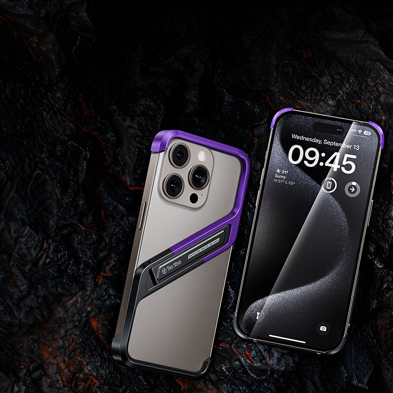 Luxury shockproof metal stand cover mobile cell phone accessories alloy case fundas for apple iphones 15 16 Pro max Promax