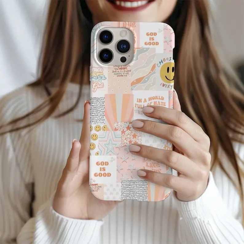 Collage Trendy Cell Cool Phone Case For IPHONE 15PRO MAX 14 13 12 11 PRO Plus 15pro Acrylic TPU Two in one Mobile Phone Cases