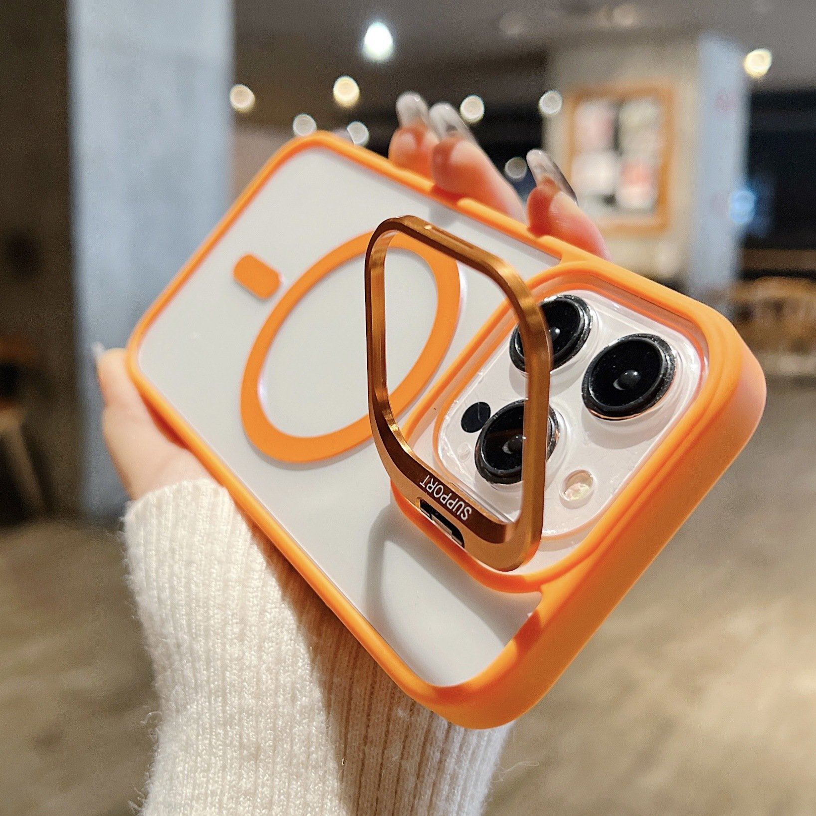 Lens Holder With Alloy Lens Film Transparent Acrylic Magnetic Shockproof Phone Case For iPhone 12 13 15 ProMax 14 Plus 11 16 Pro