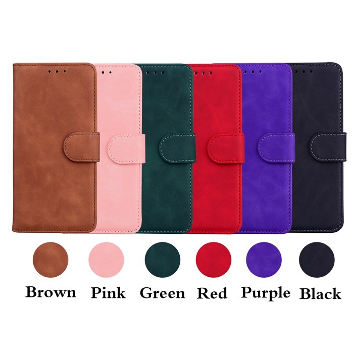 Retro Plain Matte Leather Case For Samsung Galaxy A22 S21 Plus S21 Ultra A04E A42 A32 5G A12 5G Wallet Mobile Cover Pouch