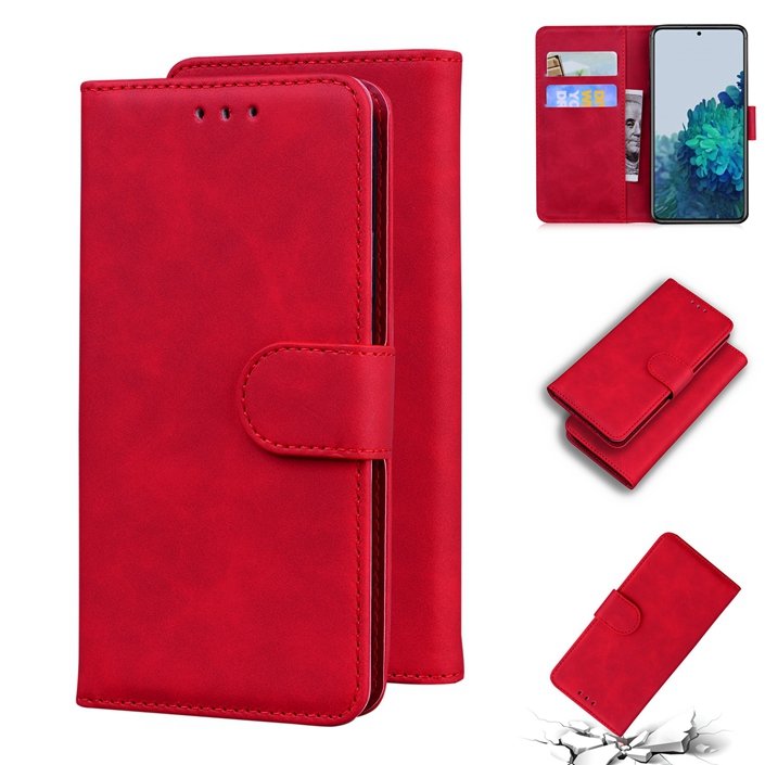 Retro Plain Matte Leather Case For Samsung Galaxy A22 S21 Plus S21 Ultra A04E A42 A32 5G A12 5G Wallet Mobile Cover Pouch