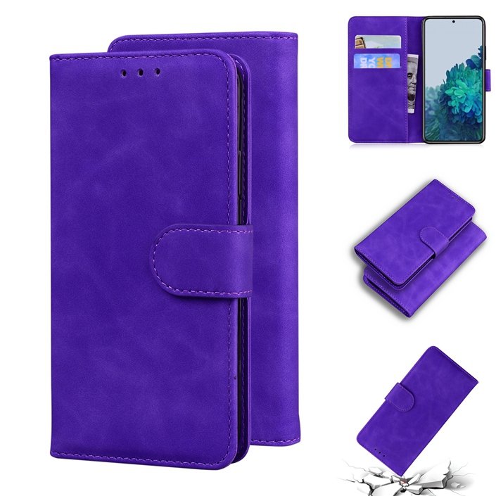 Retro Plain Matte Leather Case For Samsung Galaxy A22 S21 Plus S21 Ultra A04E A42 A32 5G A12 5G Wallet Mobile Cover Pouch