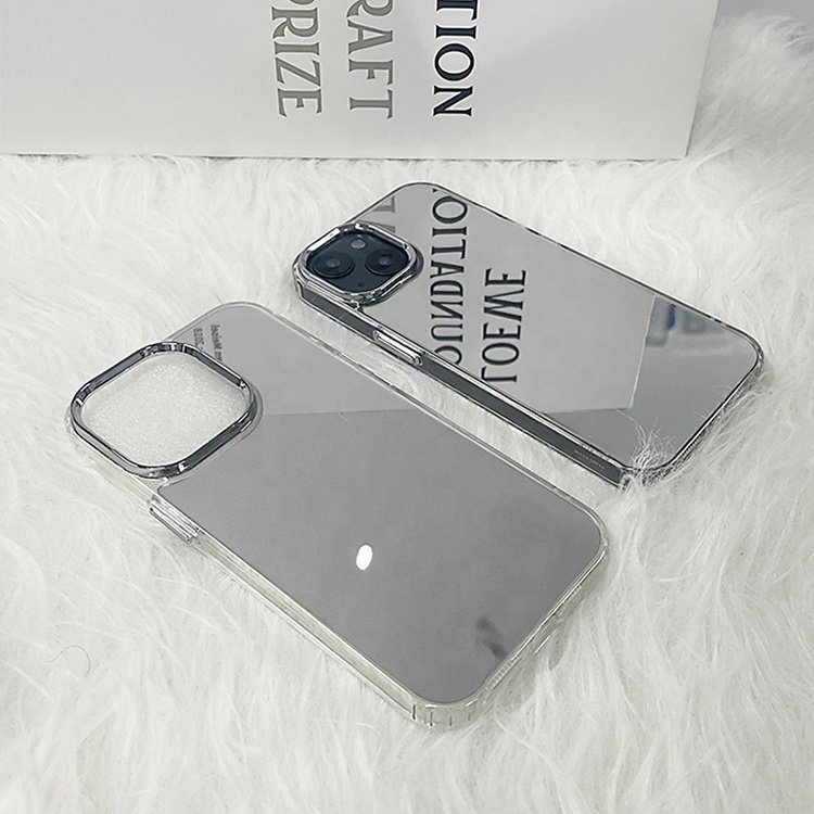 Shock Proof Girls Protective Manufacturer Mirror Blank Acrylic Cover Clear Mobile Phone Case For 13 14 15 Pro Max
