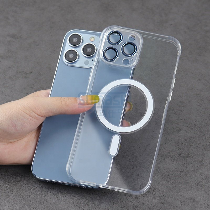 wholesale clear magnetic phone case with camera protector transparent tpu mobile phone case for iphone 16 15 16 14 13
