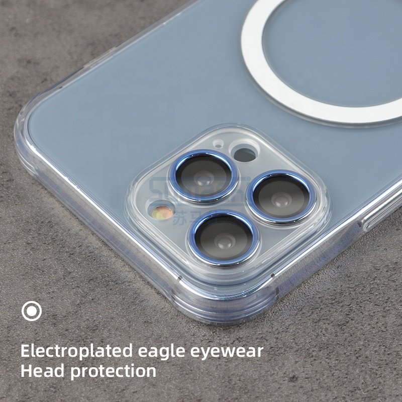 wholesale clear magnetic phone case with camera protector transparent tpu mobile phone case for iphone 16 15 16 14 13