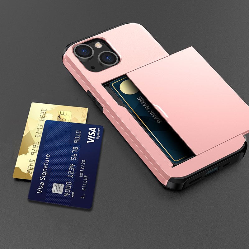Hot Sale 2 in 1 Hybrid Slide Cover Wallet Mobile Phone Case For iPhone 14 Max 13 12 11 Pro Cases with Credit Card