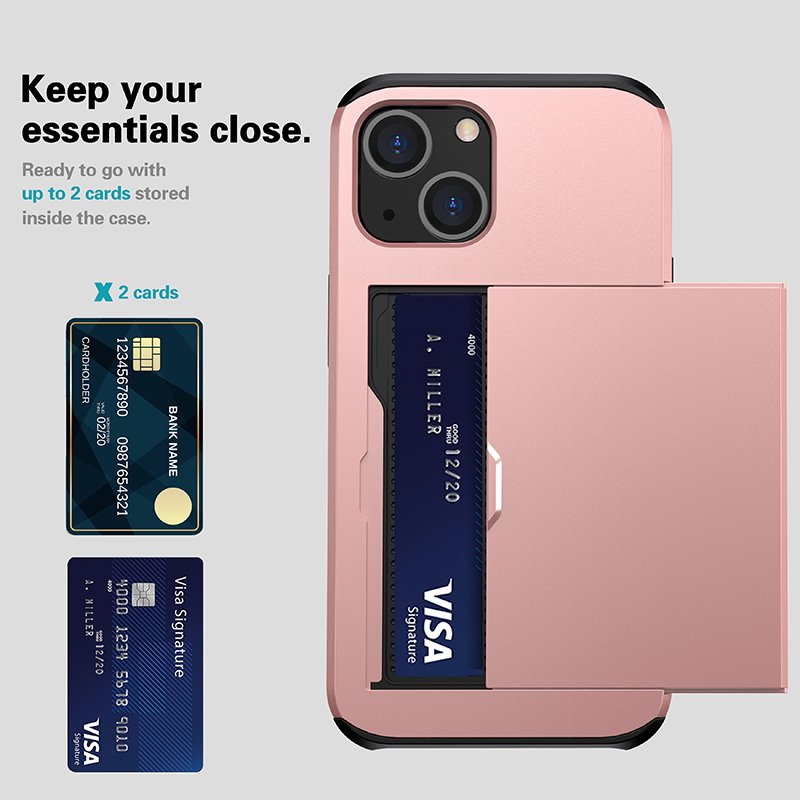 Hot Sale 2 in 1 Hybrid Slide Cover Wallet Mobile Phone Case For iPhone 14 Max 13 12 11 Pro Cases with Credit Card