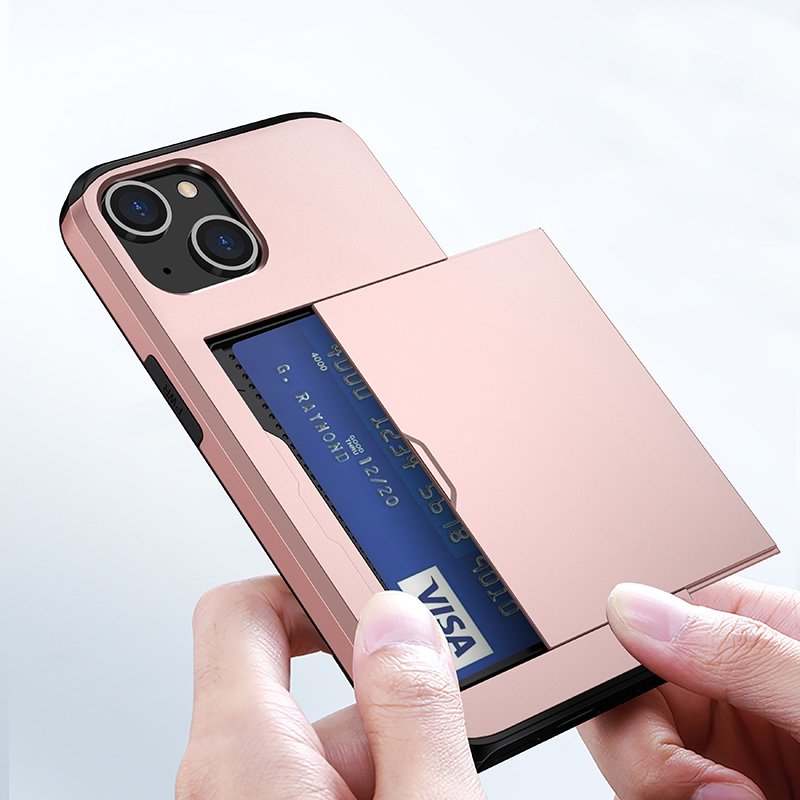Hot Sale 2 in 1 Hybrid Slide Cover Wallet Mobile Phone Case For iPhone 14 Max 13 12 11 Pro Cases with Credit Card