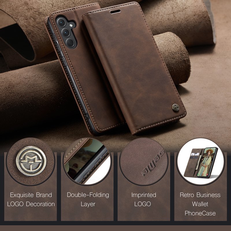 For Samsung Galaxy A05S A15 4G A25 A35 A55 5G Back Cover Original CaseMe 013 Retro Matte Shockproof Flip Leather Phone Case