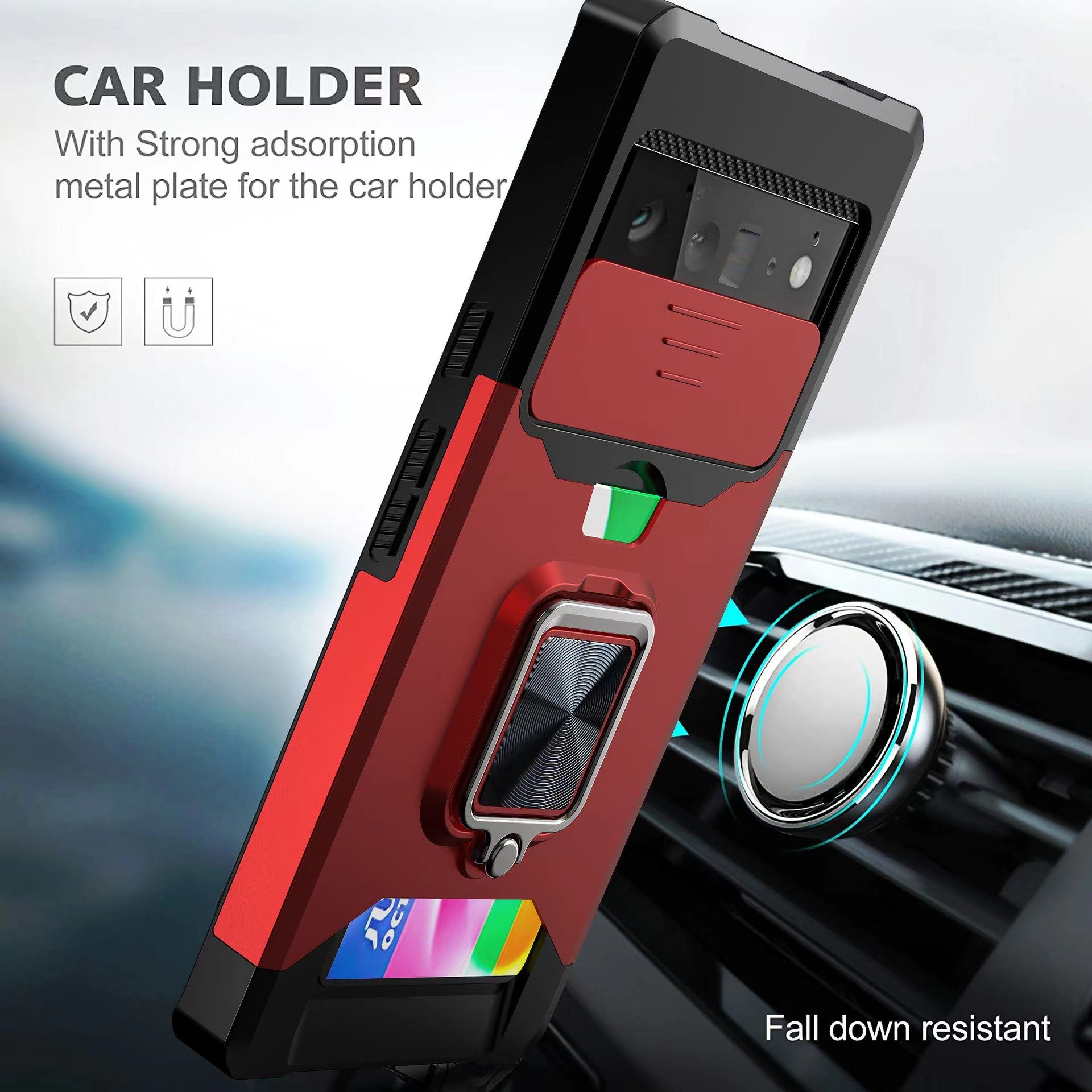 Yapears 2024 Multiple Colors Bumper Design Ring Case Drop Protection Phone Cover for Google Pixel 8 Case With Kickstand