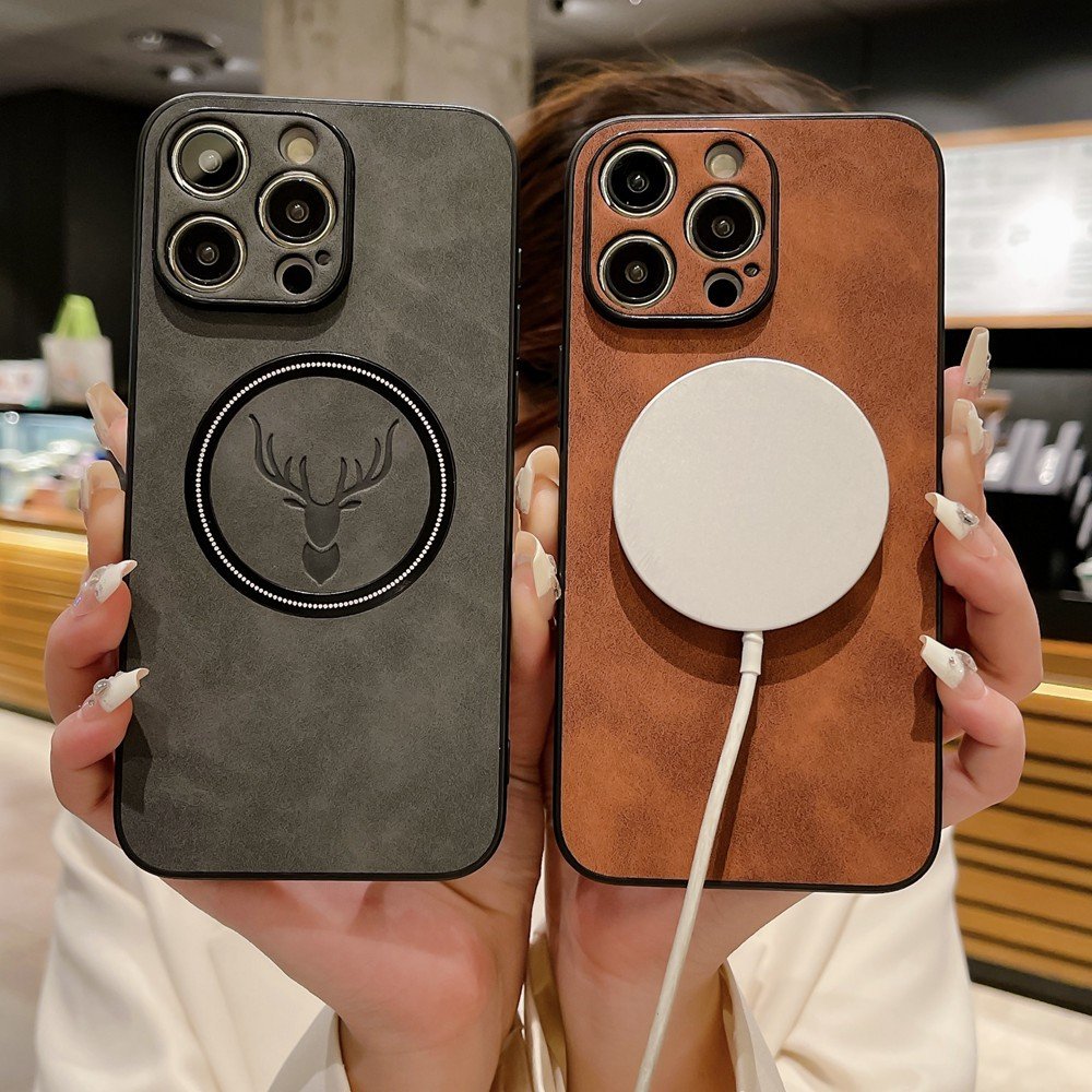 New Premium PU Leather Leaf Luxury Magnetic Cell Mobile Phone Cases for iPhone 16 15 14 Pro Max