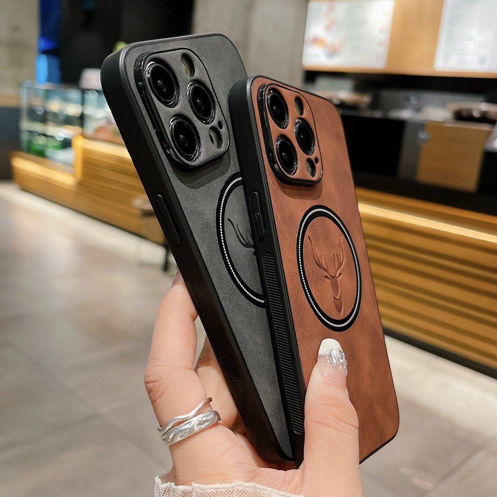 New Premium PU Leather Leaf Luxury Magnetic Cell Mobile Phone Cases for iPhone 16 15 14 Pro Max