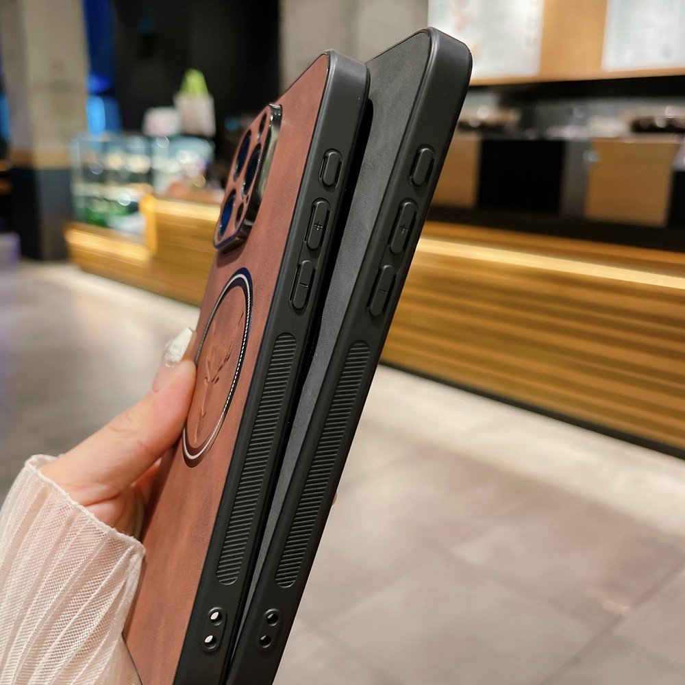 New Premium PU Leather Leaf Luxury Magnetic Cell Mobile Phone Cases for iPhone 16 15 14 Pro Max