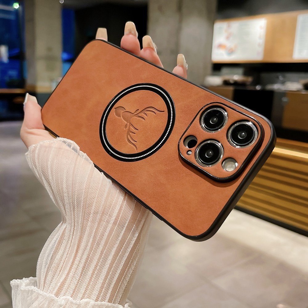 New Premium PU Leather Leaf Luxury Magnetic Cell Mobile Phone Cases for iPhone 16 15 14 Pro Max