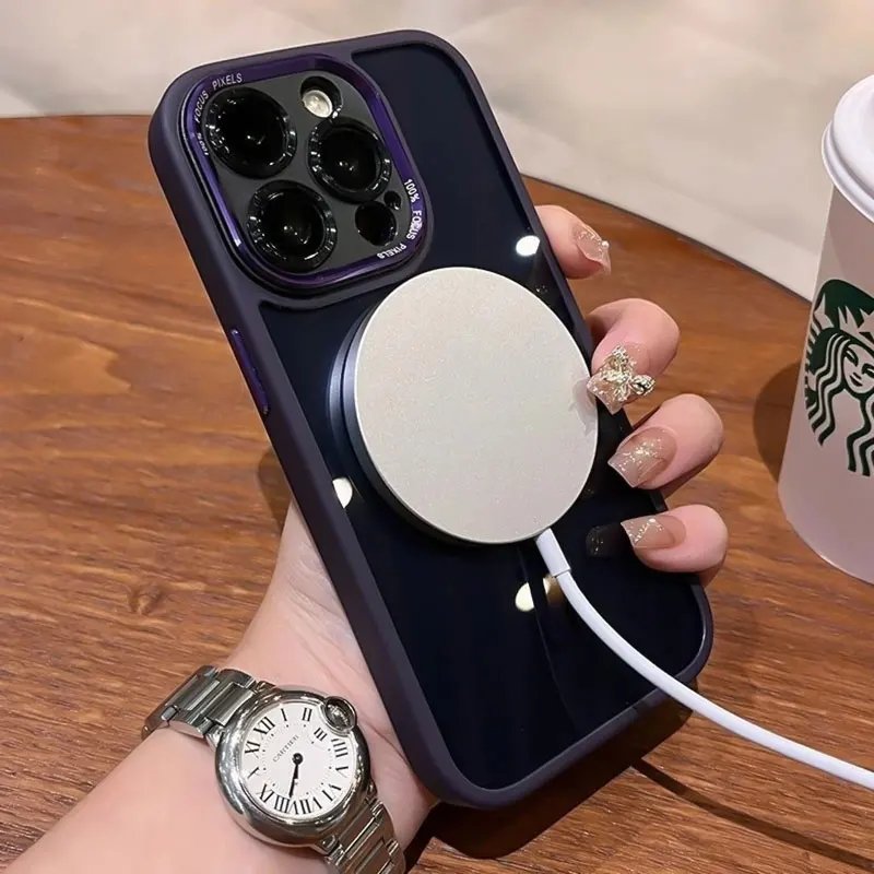 Elegant Anti-Scratch Case Cover for iPhone 15 Pro Case Camera Lens Protector Clear Magnetic Case for iPhone 15 Pro Max
