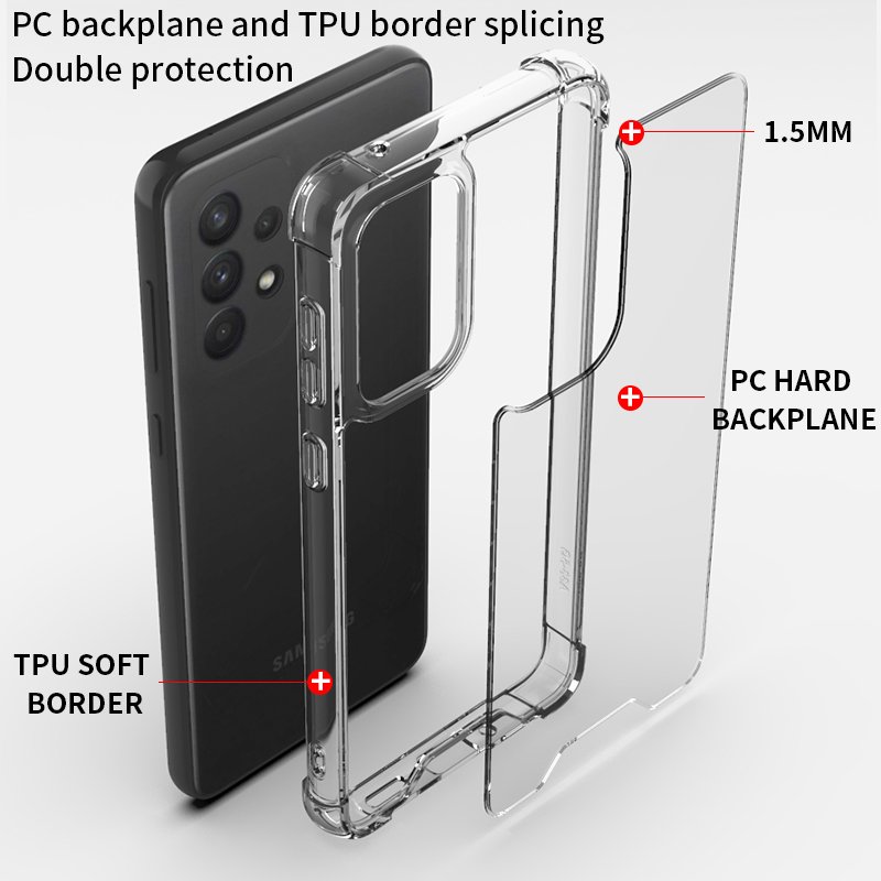 Phone Case for Samsung A33 5G Ultra TPU+PC Anti-shock Support Logo Mobile Cover for Galaxy A34 A53