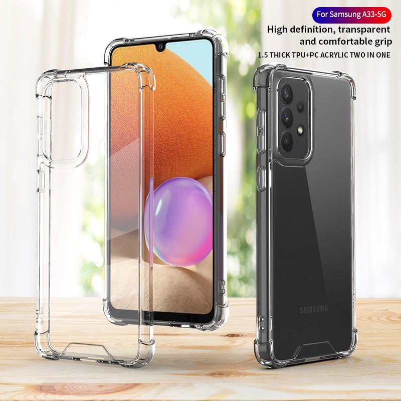 Phone Case for Samsung A33 5G Ultra TPU+PC Anti-shock Support Logo Mobile Cover for Galaxy A34 A53