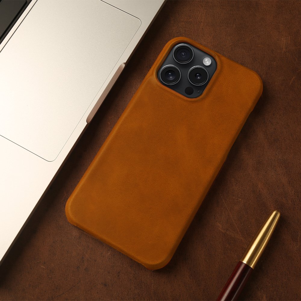 Luxury Genuine Leather Phone Case Holder For iPhone 15 14 Plus 13 12 11 Pro Max 7 8 Plus Crazy Horse Leather Shockproof Cover