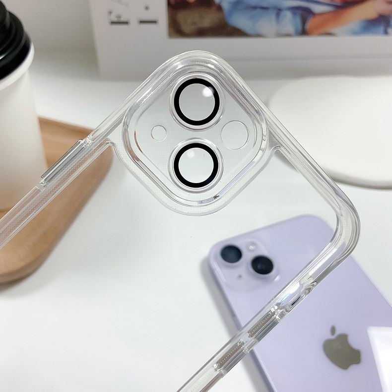 Factory 2.0mm transparent mobile accessories with len for fundas iphone 7 8 X XR 11 12 13 14 15 16 Pro max clear cell phone case