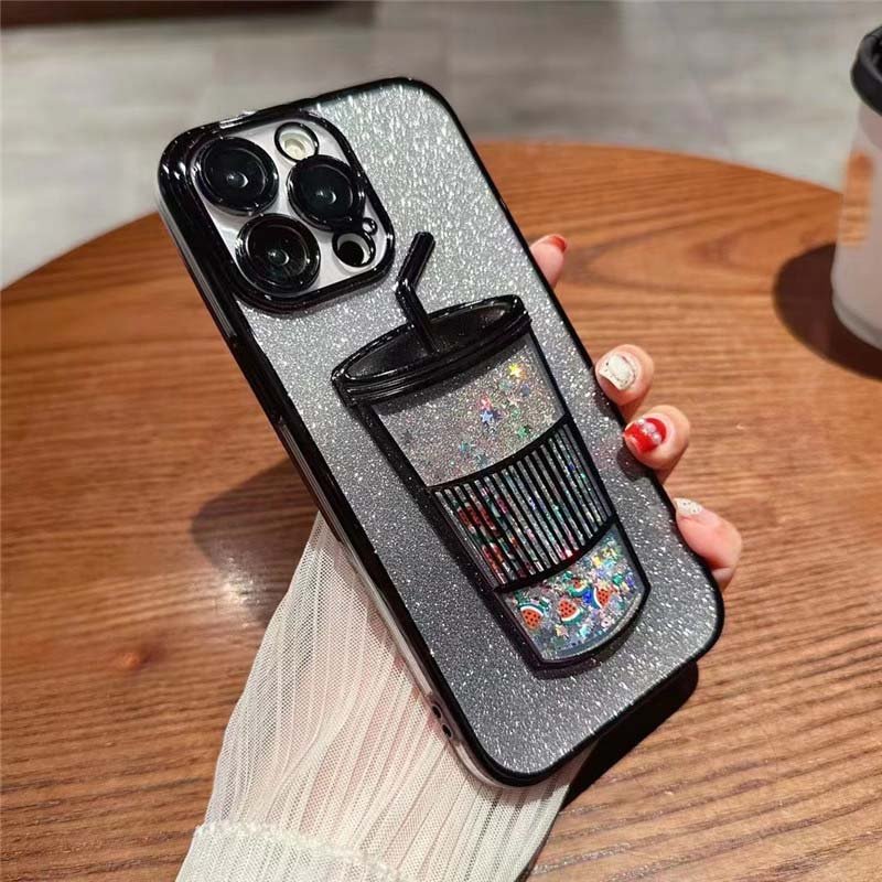 2024 shockproof Lens Quicksand Glitter Sand Cell Smart Mobile Phone Case Shell for iphone 15 14 13 12 11 Pro Max