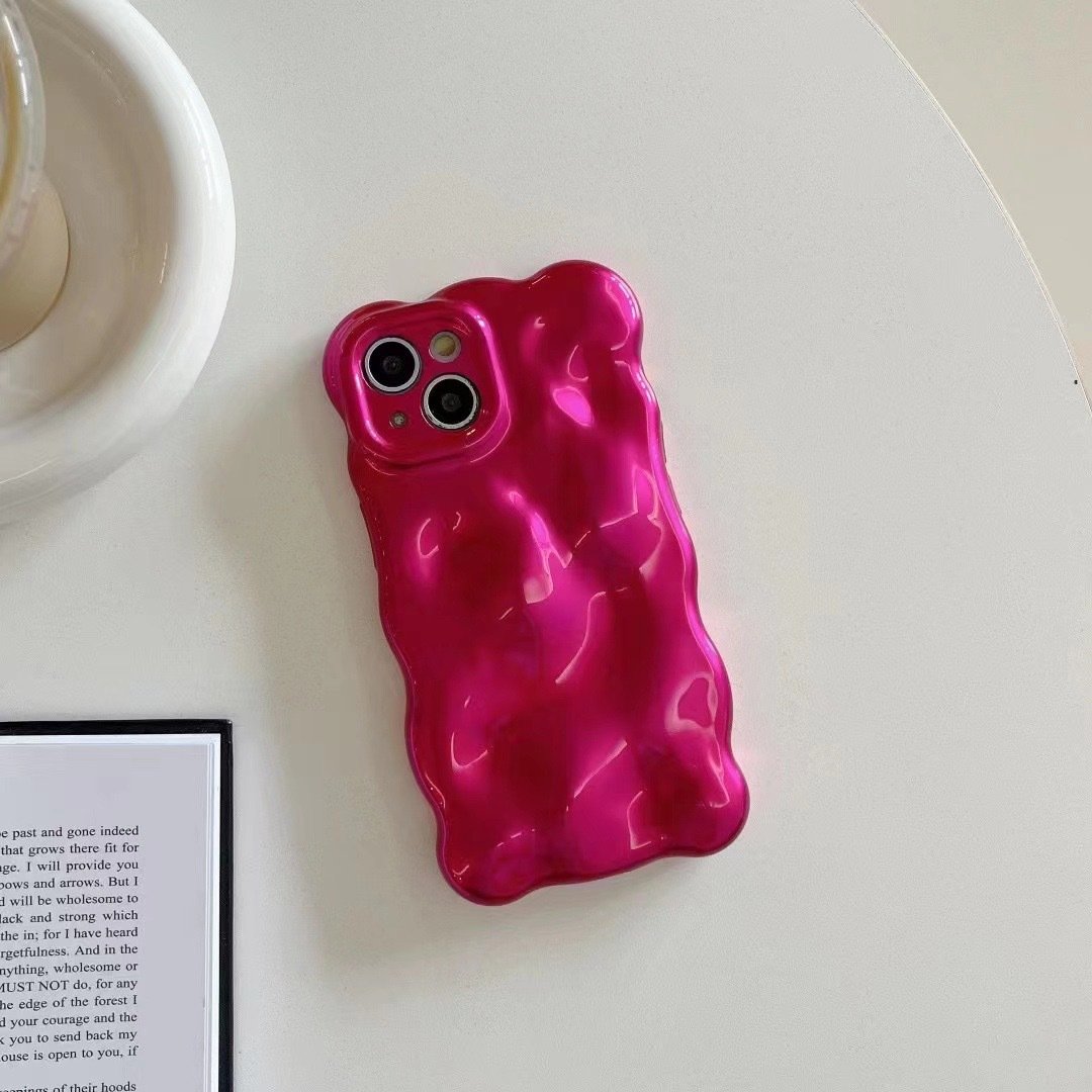 Meteorite 3D Pearl Phone Case for iPhone 16 Silver Mobile Phone Case Candy Color for iPhone 15 14 13 12 Shockproof Silicone Case
