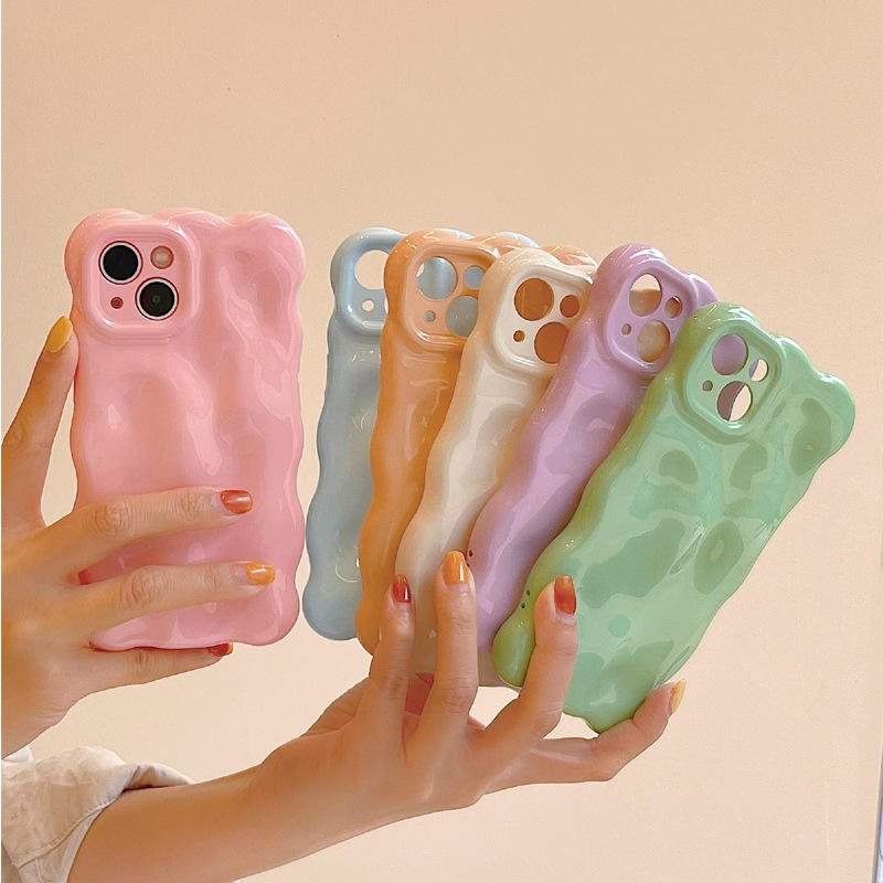 Meteorite 3D Pearl Phone Case for iPhone 16 Silver Mobile Phone Case Candy Color for iPhone 15 14 13 12 Shockproof Silicone Case