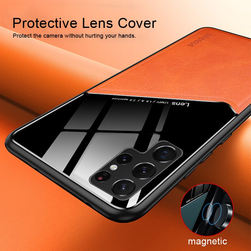 Galaxy S23 Ultra 23 Plus Shockproof Case Coque Half-wrapped TPU CN;GUA Leather for Samsung S 22 Ultra Case Mobile Phone Cases