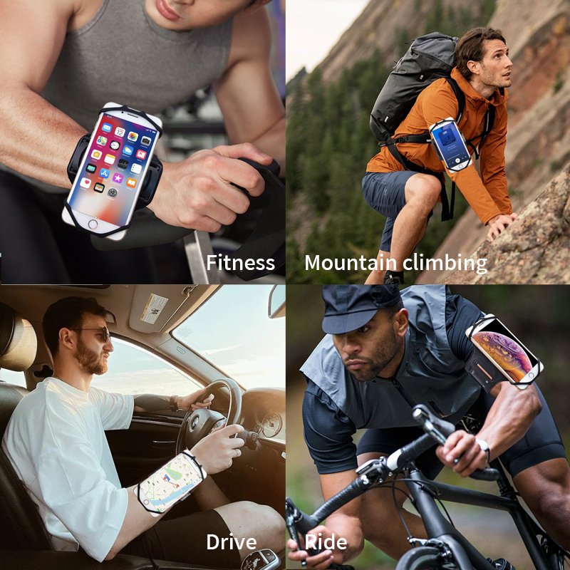 Non-detachable Rotate Sport Running Cellphone Fitness Silicon Neoprene Waterproof Armband Wristband Phone Holder for Men&Women