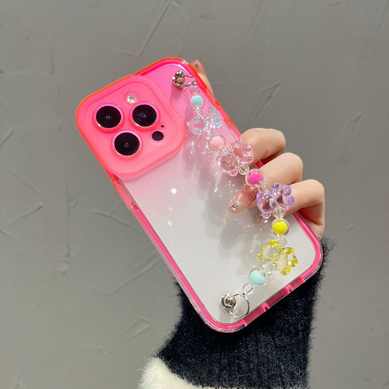 Wholesale Soft Gradient TPU Mobile Phone Case for iPhone 16 PRO MAX 14 Pro SE Plus Stylish Chain Protective Mobile Phone Case