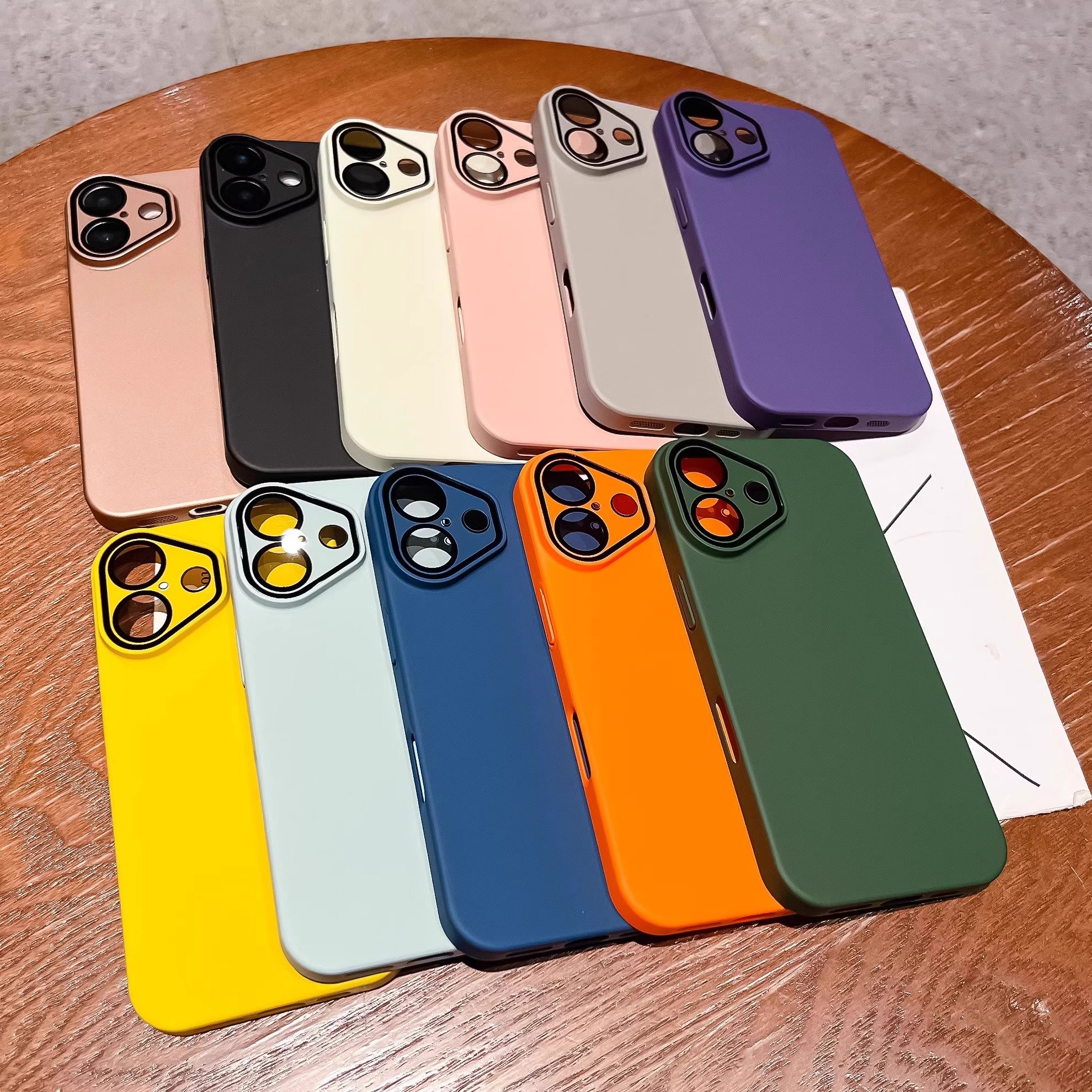 Ultra Thin Matte PC Hard Mobile Phone Case For iPhone 16 15 14 Pro Max With Lens Film Protection All inclusive Shockproof Cover