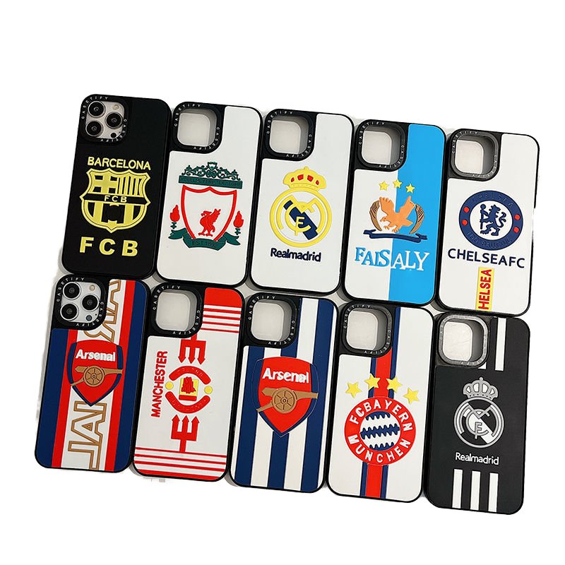 Cartoon Design Soccer Team TPU Mobile Phone Shell Cover for iPhone 15 14 13 12 11 Pro Max Personalized Football Protective Case