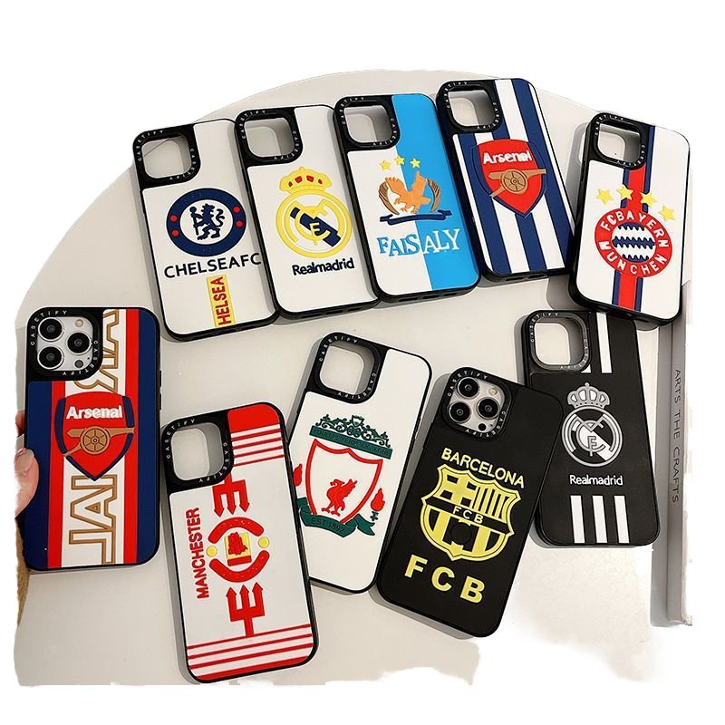 Cartoon Design Soccer Team TPU Mobile Phone Shell Cover for iPhone 15 14 13 12 11 Pro Max Personalized Football Protective Case