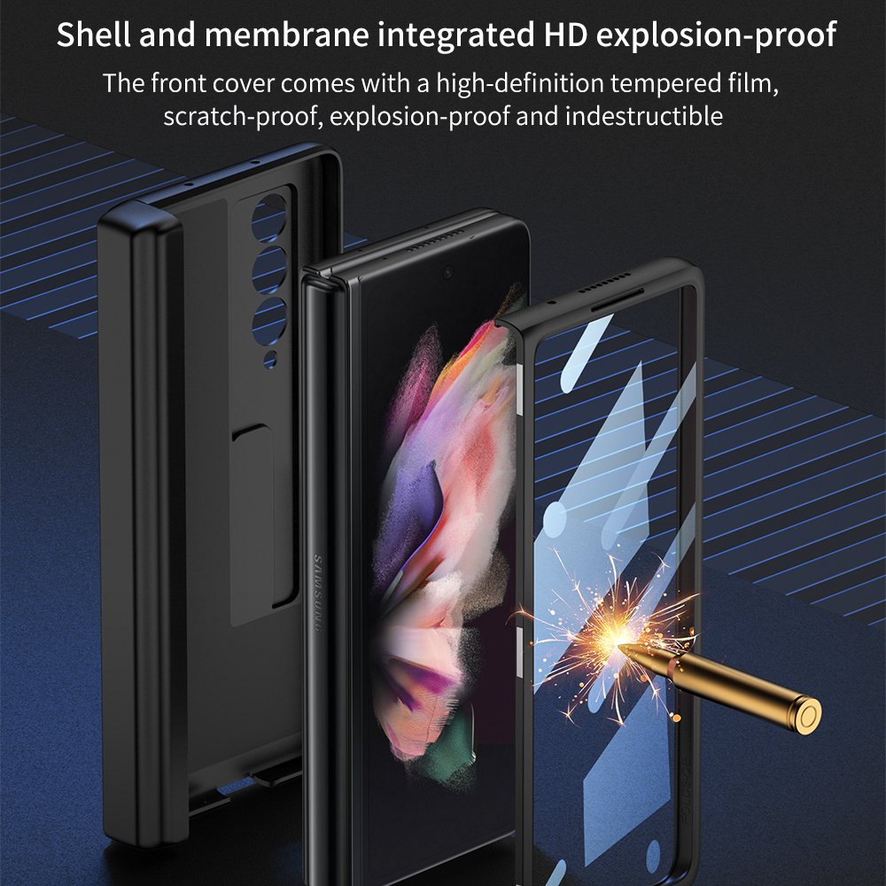 GKK Hinged box Case Mobile Phone Case For Samsung Galaxy Z Fold 3 z fold 5 Ultra-thin with Pen Slot Shell for z Fold 6