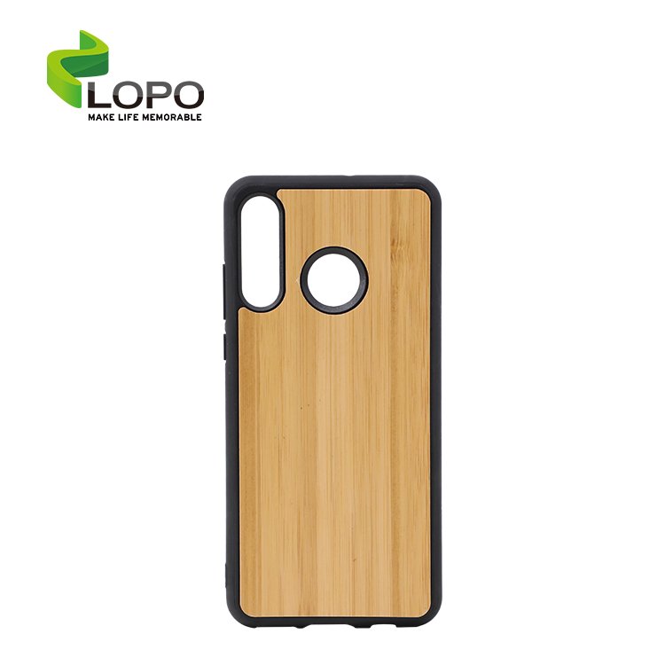 2d Blank Sublimation Cover Wireless Charging Mobile Phone Case with Bamboo Insert for Huawei P30 Lite
