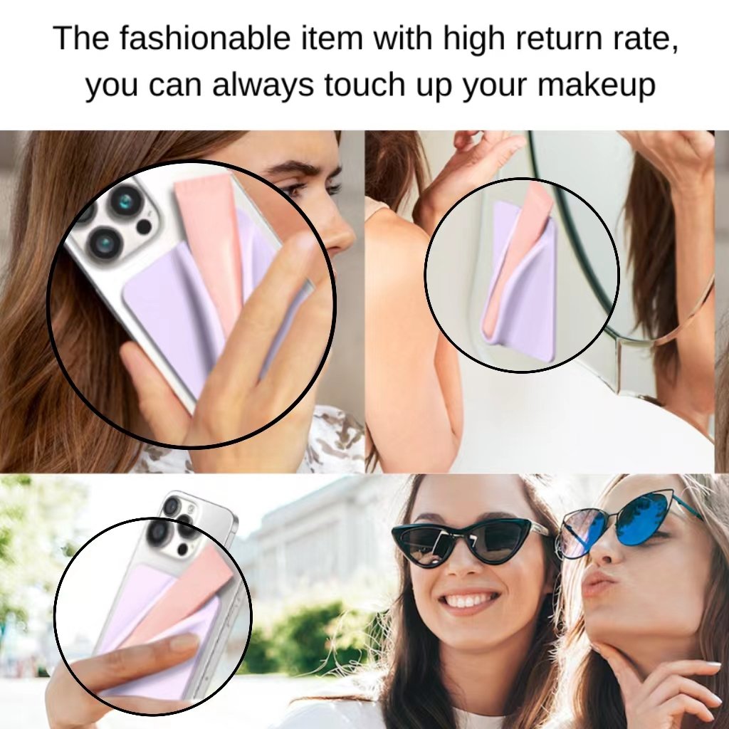 Soft Touch Silicone Lip Holder For iPhone & Android Phone Case Lipstick Glaze Phones Case Back Stick-On Holder Lipstick Sleeve