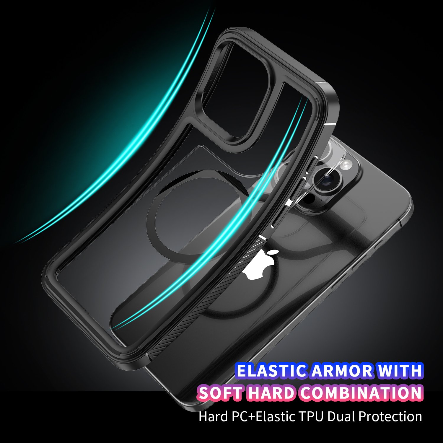 Hot Sale Armour Tpu Bumper Pc Back Shockproof Back Cover Magnetic Mobile Phone Case For Iphone 15/14/13/12/11 Pro Max
